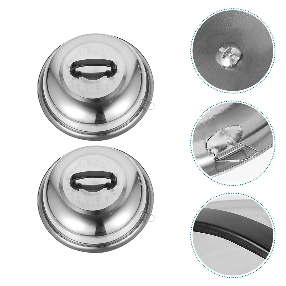 unbranded 2Pcs Stainless Steel Pot Covers 28.5cm Pot Lids Kitchen Accessories (Silver) – Durable Stainless Steel Construction with a Practical Everyday Design