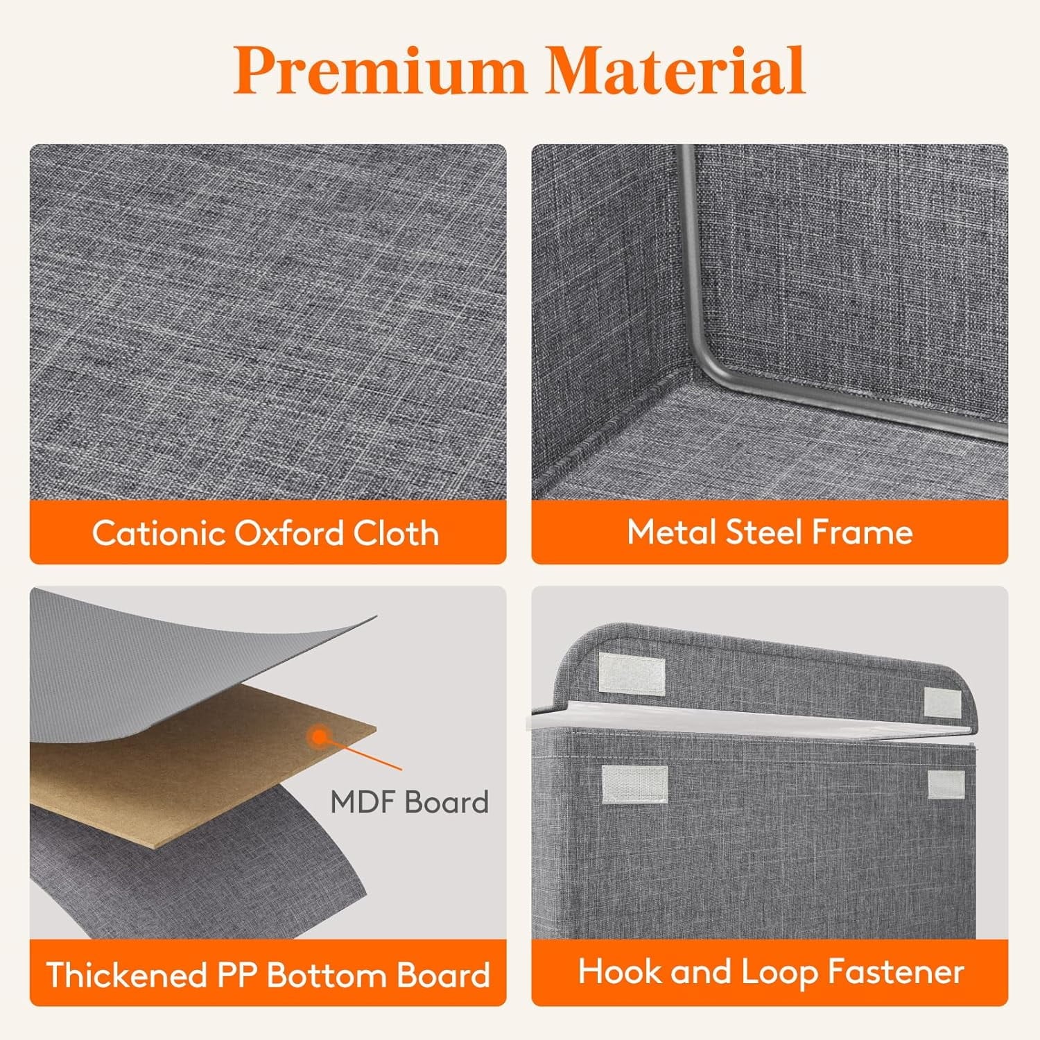 Fabric Storage Boxes 6 Pcs Stackable Storage Bins with Clear Lids Foldable Oxford Cloth Cube Closet Organizer Baskets Clothes Containers for Towels Blankets Books Light Grey-Large – Foldable Space-Saving Design with a Practical Everyday Design