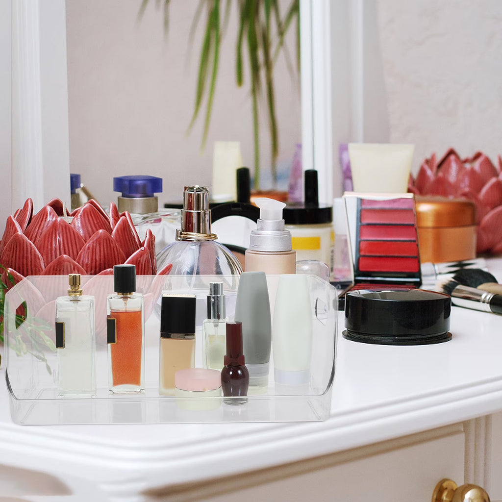 Snack Storage Box Shelf Clear Cosmetic Bin Organization Shelving – Clear-View Organization with a Practical Everyday Design