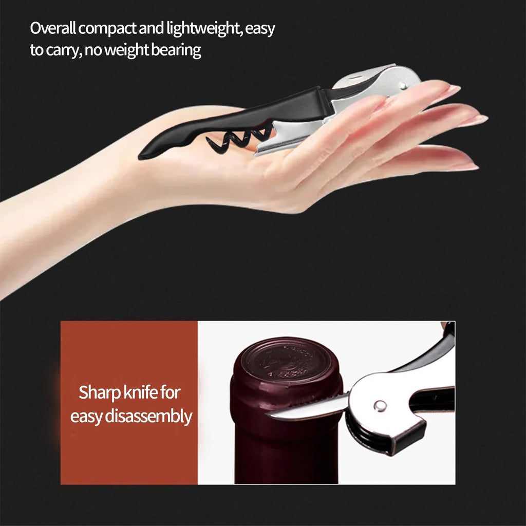 Hiroekza Opener Waiters Key For Servers Bartender With Foil Cutter Jar Opener Manual Bottle Opener Double Hinged Bottle Opener Kitchen Gadgets Clearance – Convenient Drink Preparation with a Practical Everyday Design