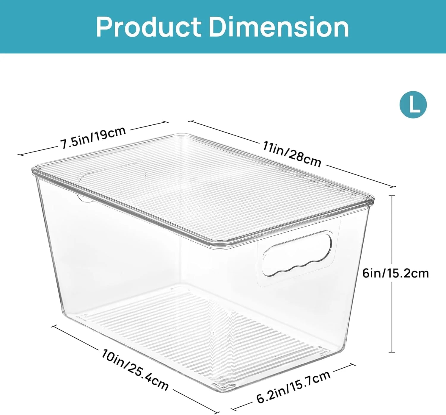Clear Stackable Storage Bins with Lids Large Plastic Containers with Handle for Pantry Organizer and Storage,Suitable for Bathroom,Cabinet,Kitchen,Fridge,Closet Organization – Stackable Organization with a Practical Everyday Design