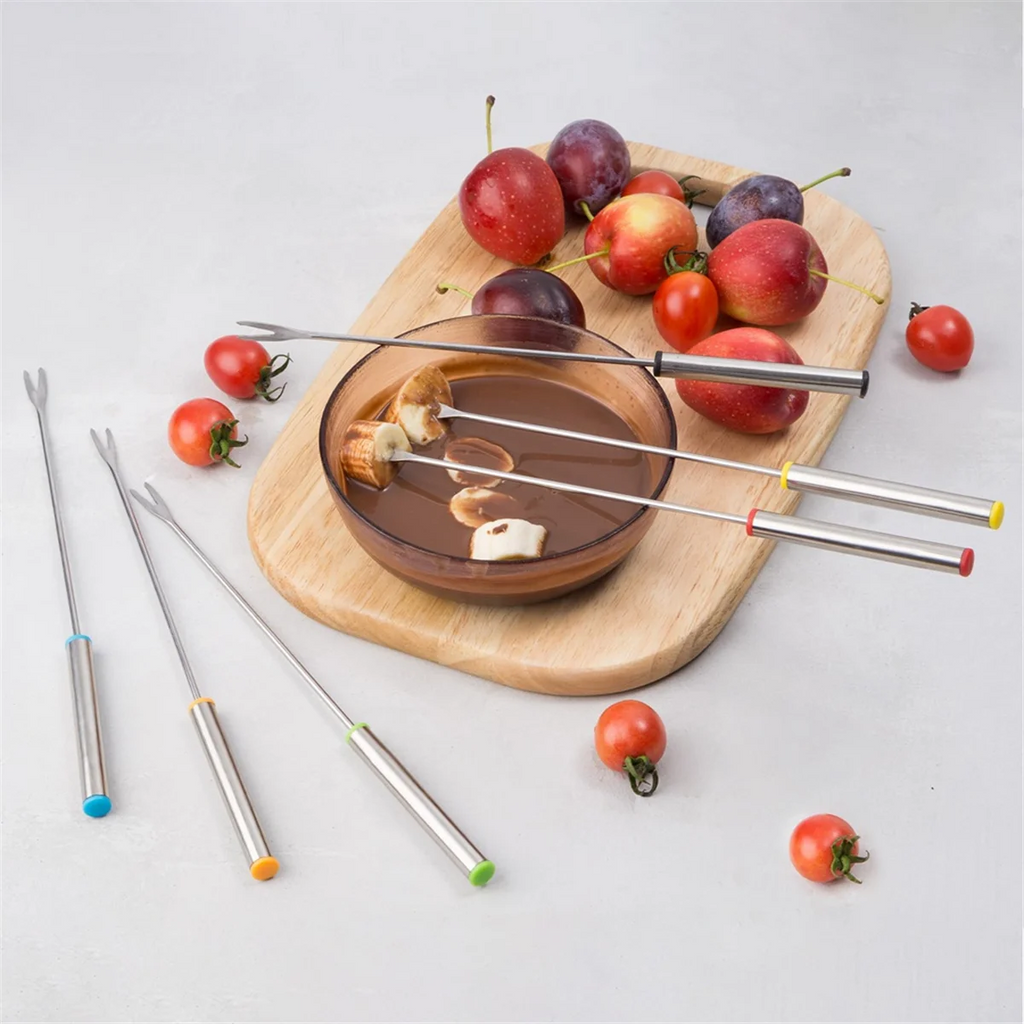 12PCS 9.5 Inch Color-Coded Stainless Steel Fondue Forks Cheese Fork Fruit with Heat-Blocking – Durable Stainless Steel Construction with a Practical Everyday Design