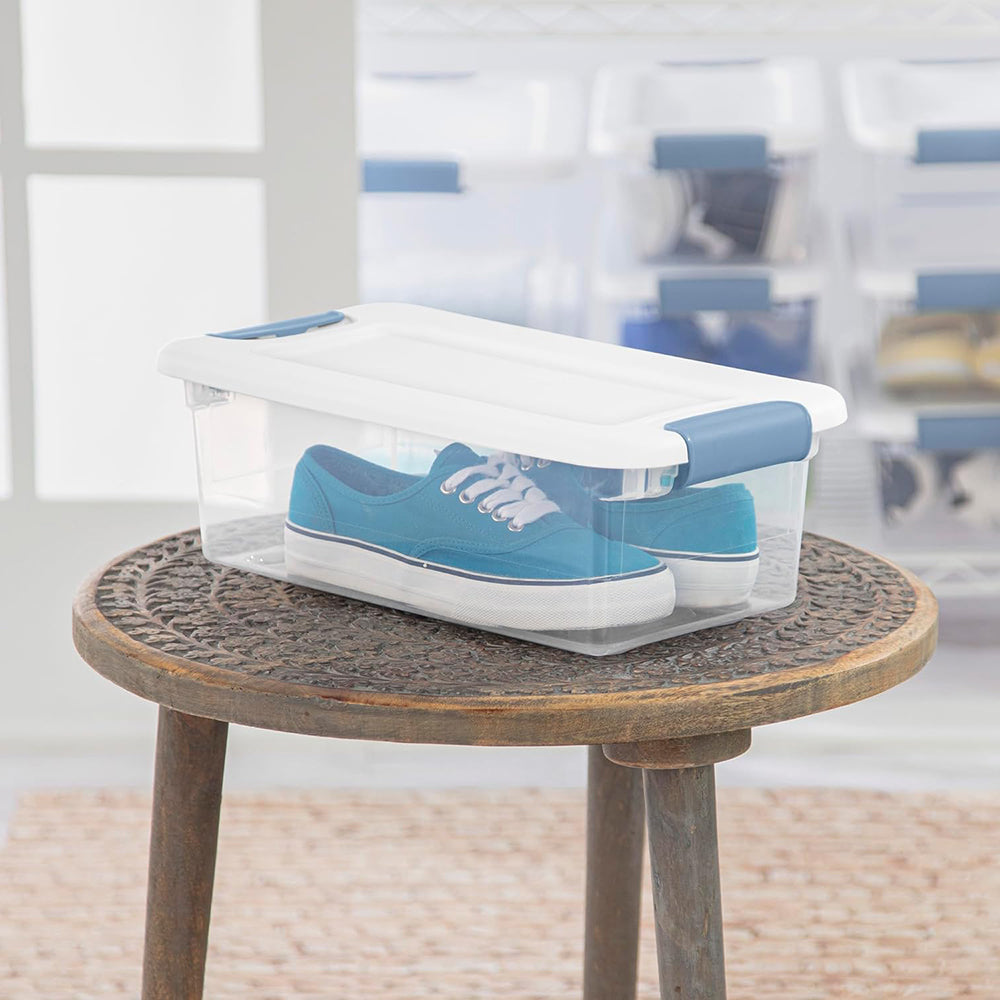 12-Pack Latching Box Stackable Storage Bins with Lids Clear Plastic 6 Quart – Stackable Organization with a Practical Everyday Design