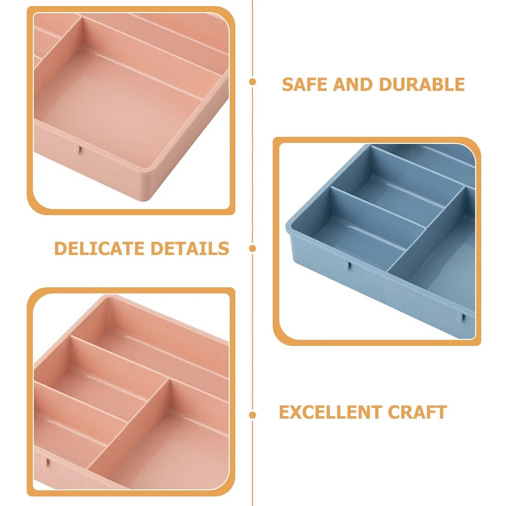 4 Pcs Office Storage Bins Drawers Four Grid Box Four-grid Compartment Case – Compartmented Organization with a Practical Everyday Design