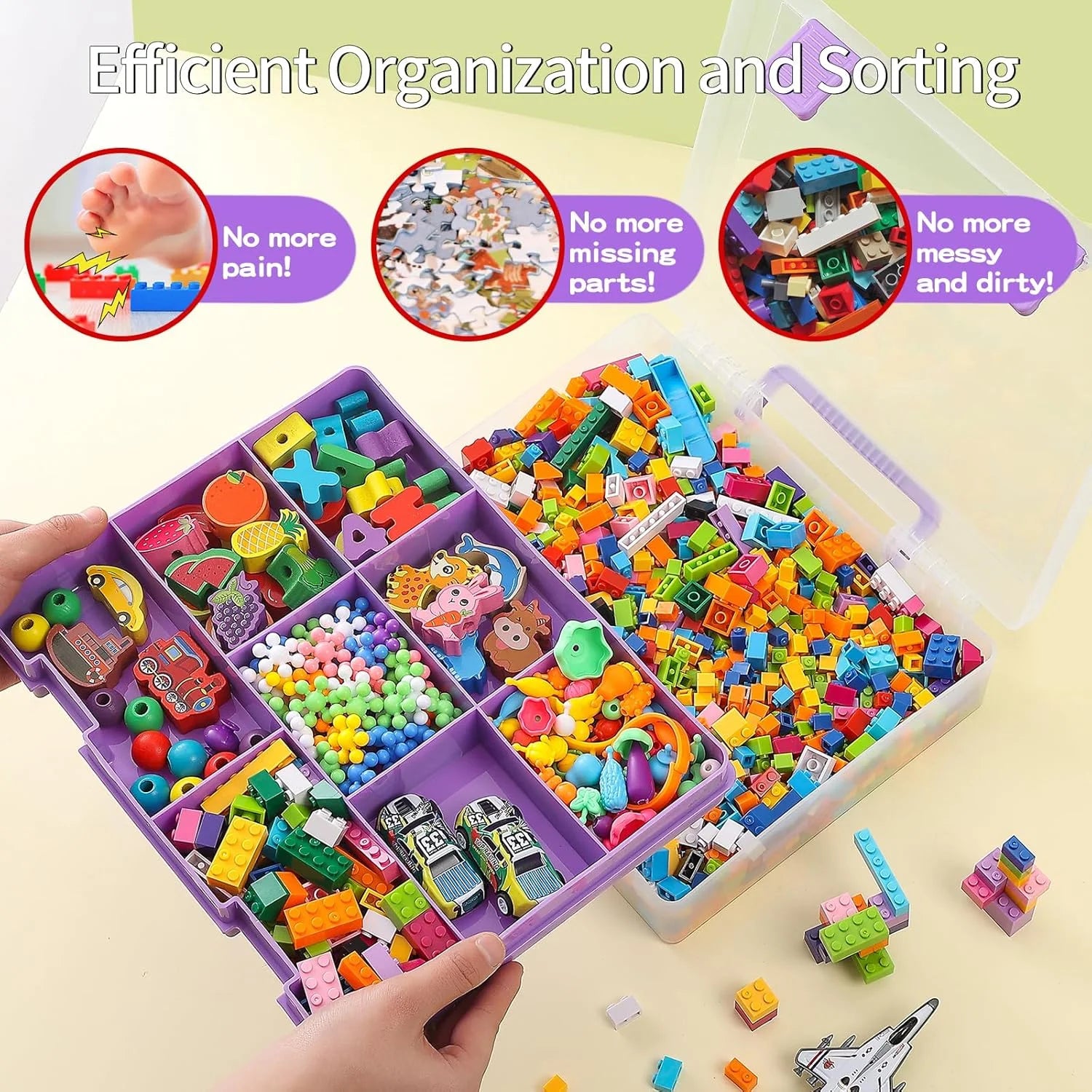 Douorgan Toy Storage Organizer for Lego Stackable Organizer Bins Portable Organizer Containers Storage Box Plastic Case for Bead Bracelet Making DIY Jewelry Nail Charms (Blue) – Stackable Organization with a Practical Everyday Design