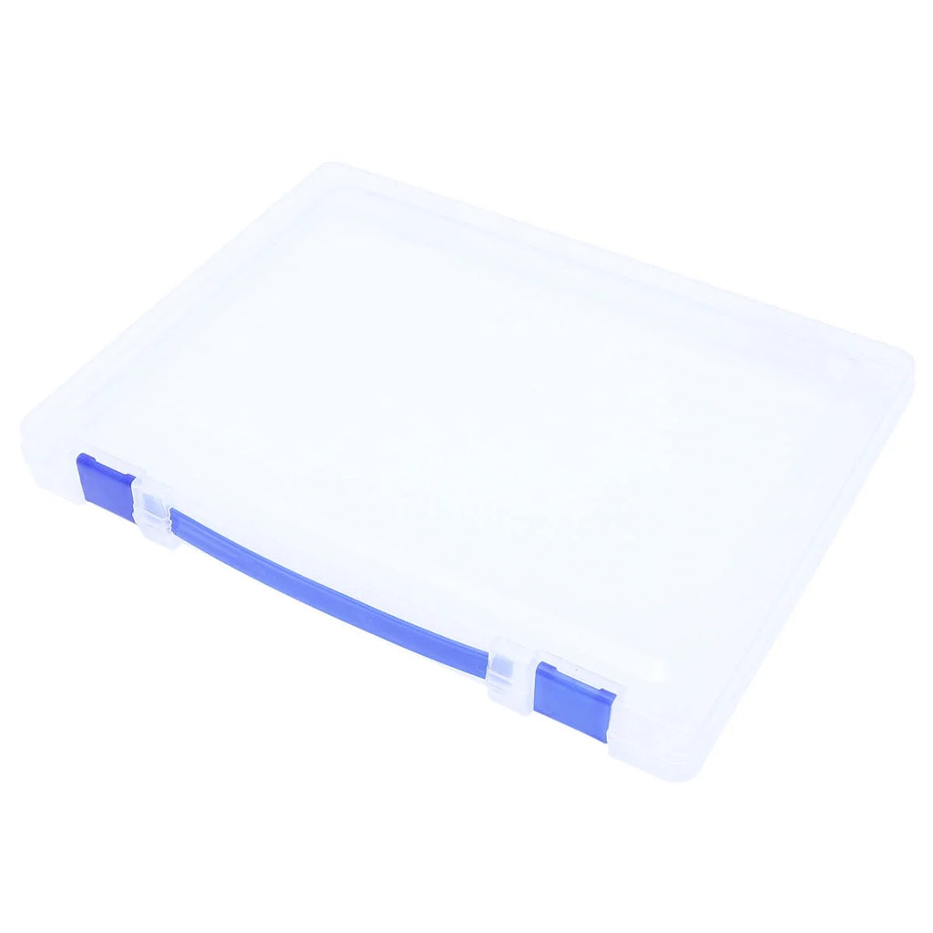 Transparent Storage Box Clear Plastic Document Paper Filling File Case Portable Ducoment Storage Holder with Blue Buckle – Everyday Household Format with a Practical Everyday Design