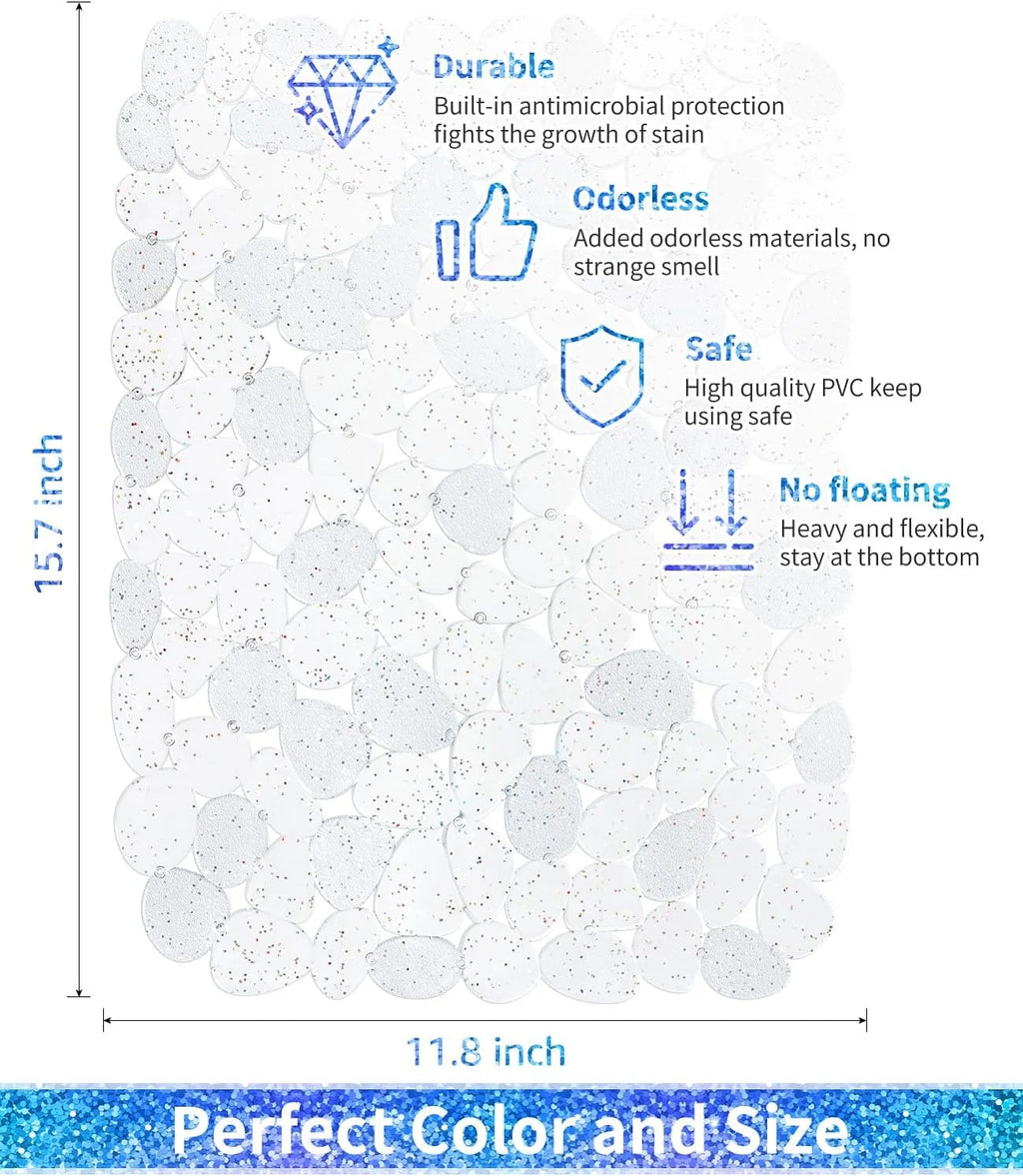 Bligli Pebble Sink Mat 2-Pack - PVC Kitchen Protector for Stainless Steel/Ceramic Dish Drying Mat for Dishes 15.7" x 11.8" Bling Clear – Clear-View Organization with a Practical Everyday Design