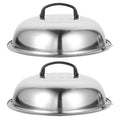 unbranded 2Pcs Stainless Steel Pot Covers 28.5cm Pot Lids Kitchen Accessories (Silver) – Durable Stainless Steel Construction with a Practical Everyday Design