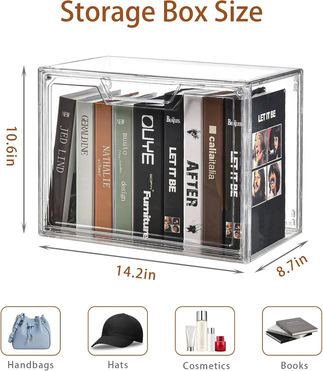 3 Pack Clear Storage Bins with Lids Storage Containers with Magnetic Door Stackable Acrylic Display Case for Handbags Cosmetic Multifunctional Storage Boxes for Dorm Living Room Bedroom Storage – Stackable Organization with a Practical Everyday Design