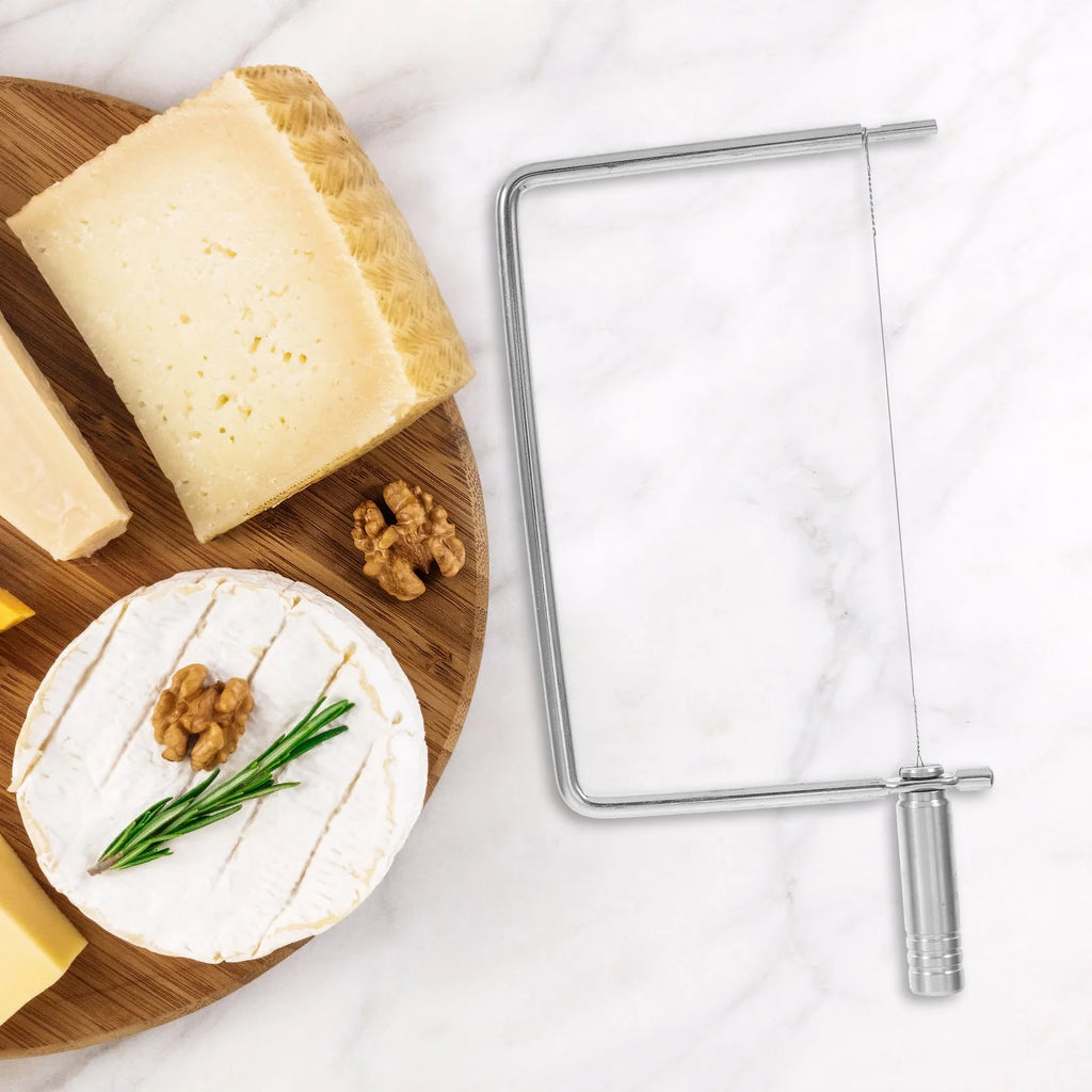 unbranded Stainless Steel Cheese Slicer with Wire Multipurpose Cheese Cutter for Slices Handheld Cheese Slicer for Butters and Cheese Blocks Kitchen Tool – Durable Stainless Steel Construction with a Practical Everyday Design