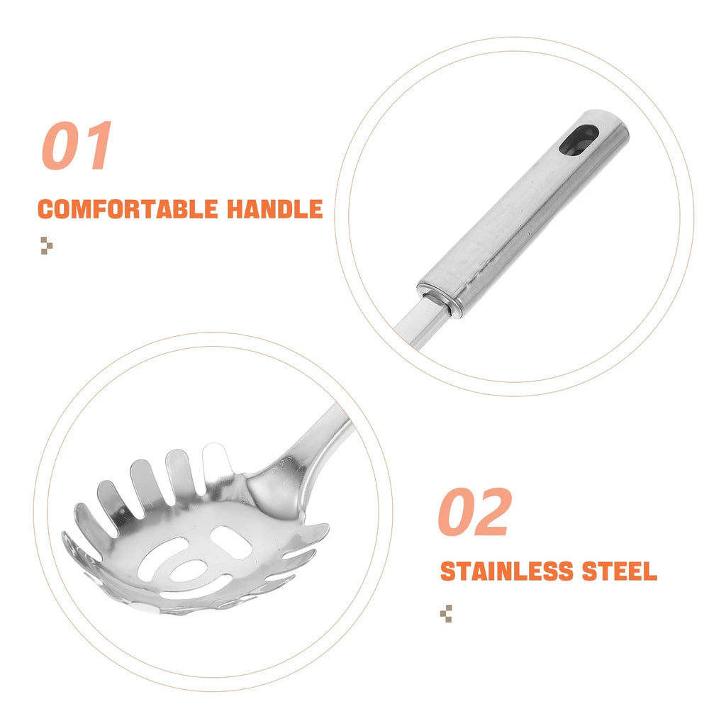Stainless Steel Pasta Server 1 Set Spaghetti Spoon Noodle Claw Pasta Fork Metal Pasta Spoon Heat Resistant for Cooking – Durable Stainless Steel Construction with a Practical Everyday Design