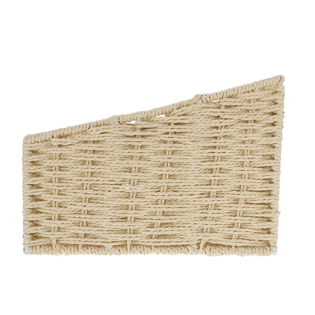 2pcs Woven 3 Compartments Woven Storage Box Bin Makeup Container Cube Organizer Divider for Home Bathroom Bedroom Closet Table Remote Beige – Multiroom Organization Format with a Practical Everyday Design