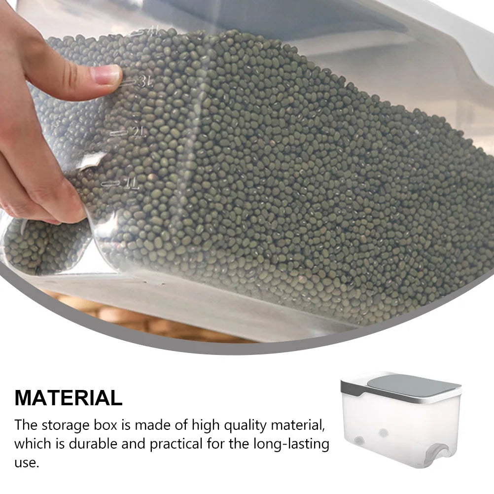 20 Catties Rice Storage Box Jar Cereal Container Dispenser Office Grey – Practical Home Organization with a Practical Everyday Design