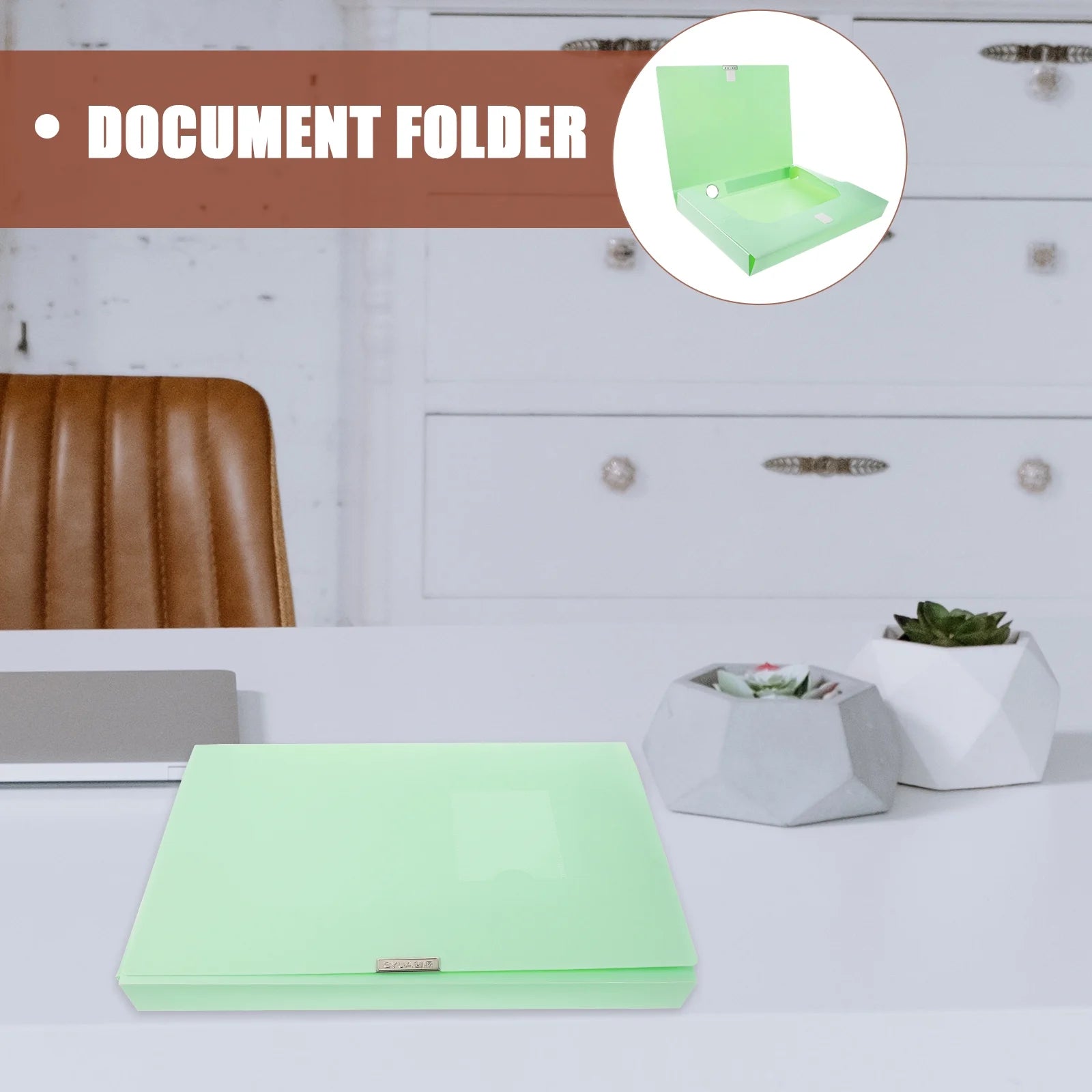 A4 File Box Photo Storage Boxes Organizer Folder Office Light Green – Practical Home Organization with a Practical Everyday Design
