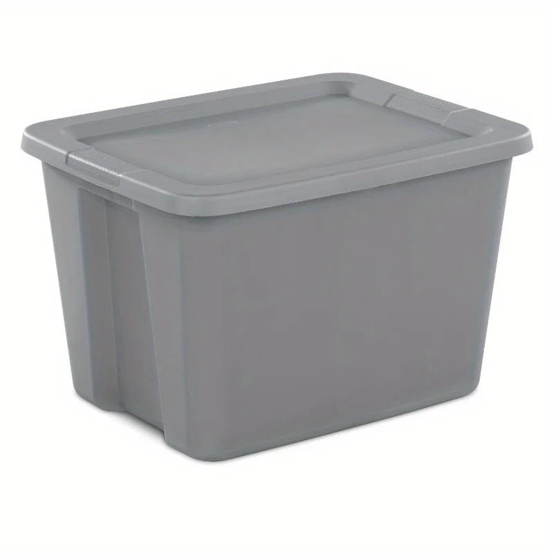 2-Pack 18 Gallon Heavy-Duty Plastic Storage Bins with Snap-On Lids - Durable Stackable Gray Organizers for Home Garage Pantry & Office - Space-Saving Rectangular Design with Reinforced Handles – Stackable Organization with a Practical Everyday Design