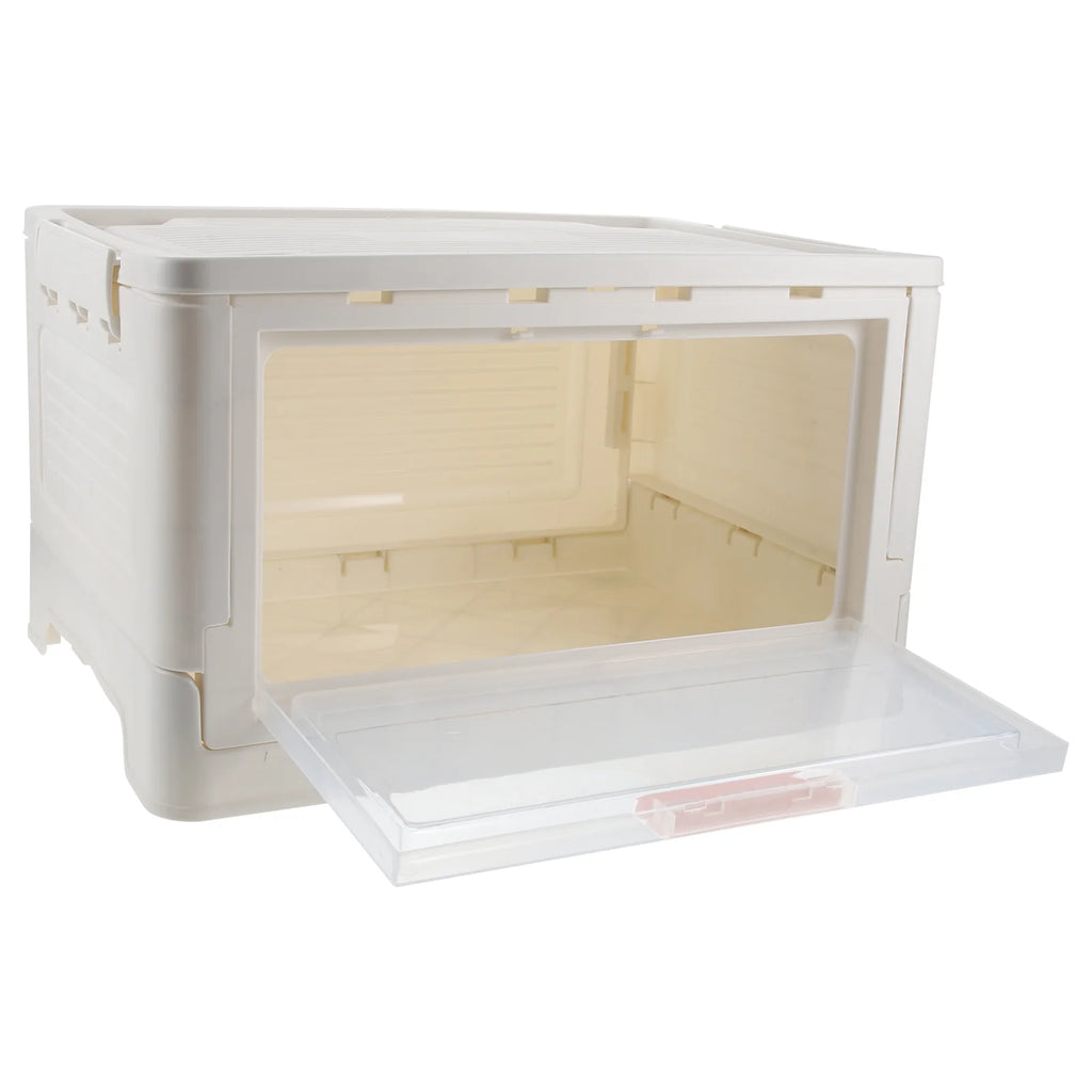 Storage Bins Boxes with Lids Heavy Duty Collapsible Crate Pink – Foldable Space-Saving Design with a Practical Everyday Design