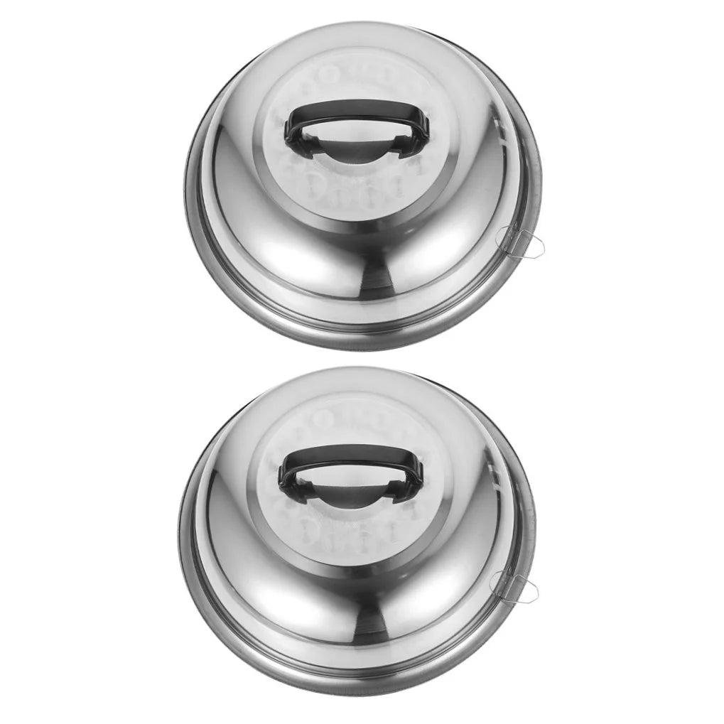 unbranded 2Pcs Stainless Steel Pot Covers 28.5cm Pot Lids Kitchen Accessories (Silver) – Durable Stainless Steel Construction with a Practical Everyday Design