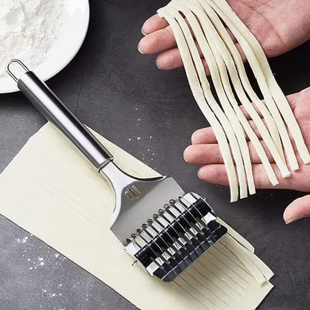 High Grade Stainless Steel Noodle Lattice Roller Dough Cutter for Kitchen Cooking Tools – Durable Stainless Steel Construction with a Practical Everyday Design