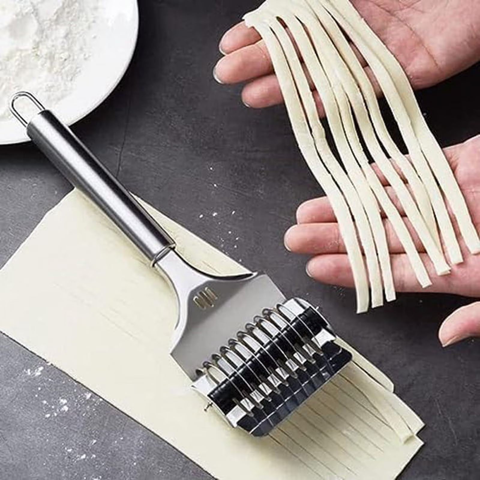 High Grade Stainless Steel Noodle Lattice Roller Dough Cutter for Kitchen Cooking Tools – Durable Stainless Steel Construction with a Practical Everyday Design
