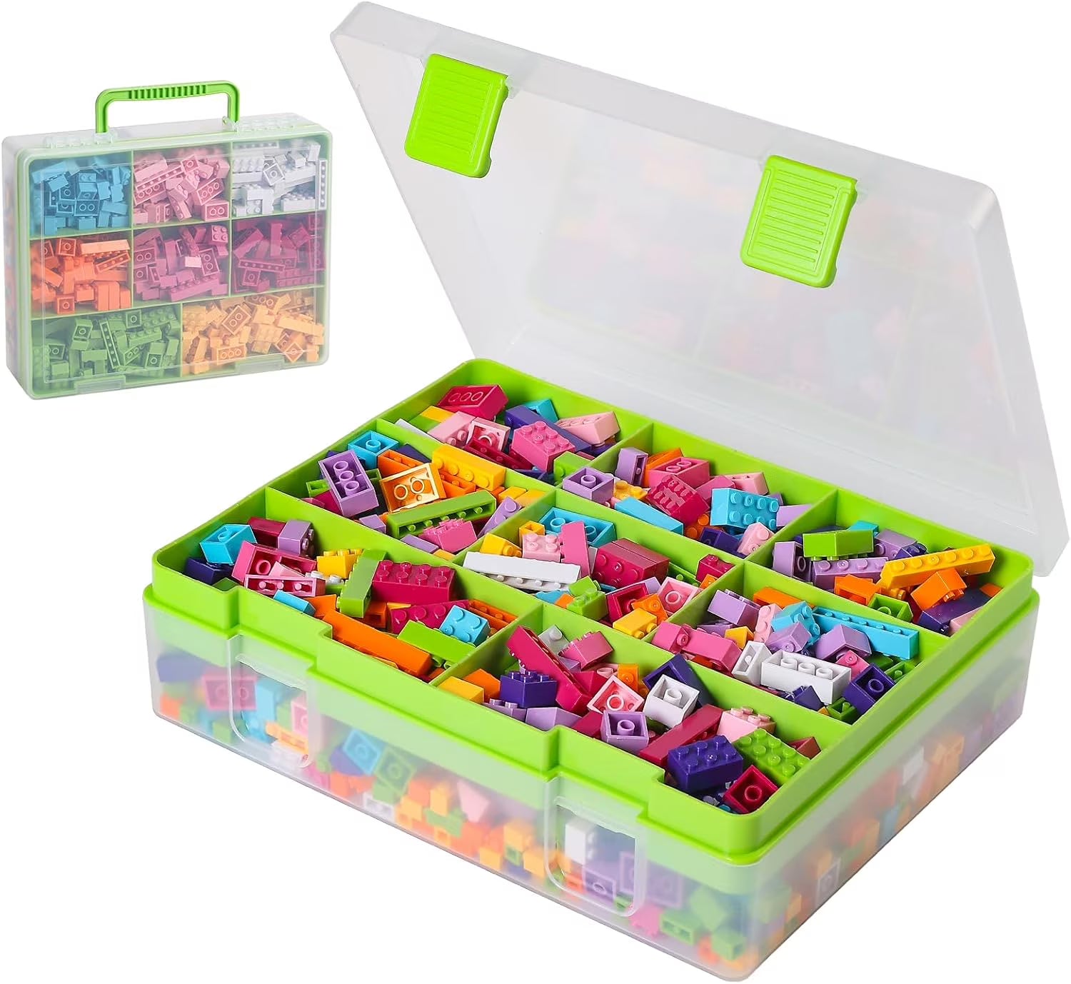 Douorgan Toy Storage Organizer for Lego Stackable Organizer Bins Portable Organizer Containers Storage Box Plastic Case for Bead Bracelet Making DIY Jewelry Nail Charms (Blue) – Stackable Organization with a Practical Everyday Design