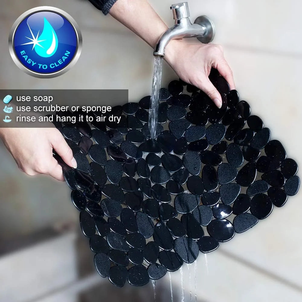 Bligli Pebble Sink Mat 2-Pack - PVC Kitchen Protector for Stainless Steel/Ceramic Dish Drying Mat for Dishes 15.7" x 11.8" Black – Durable Stainless Steel Construction with a Practical Everyday Design