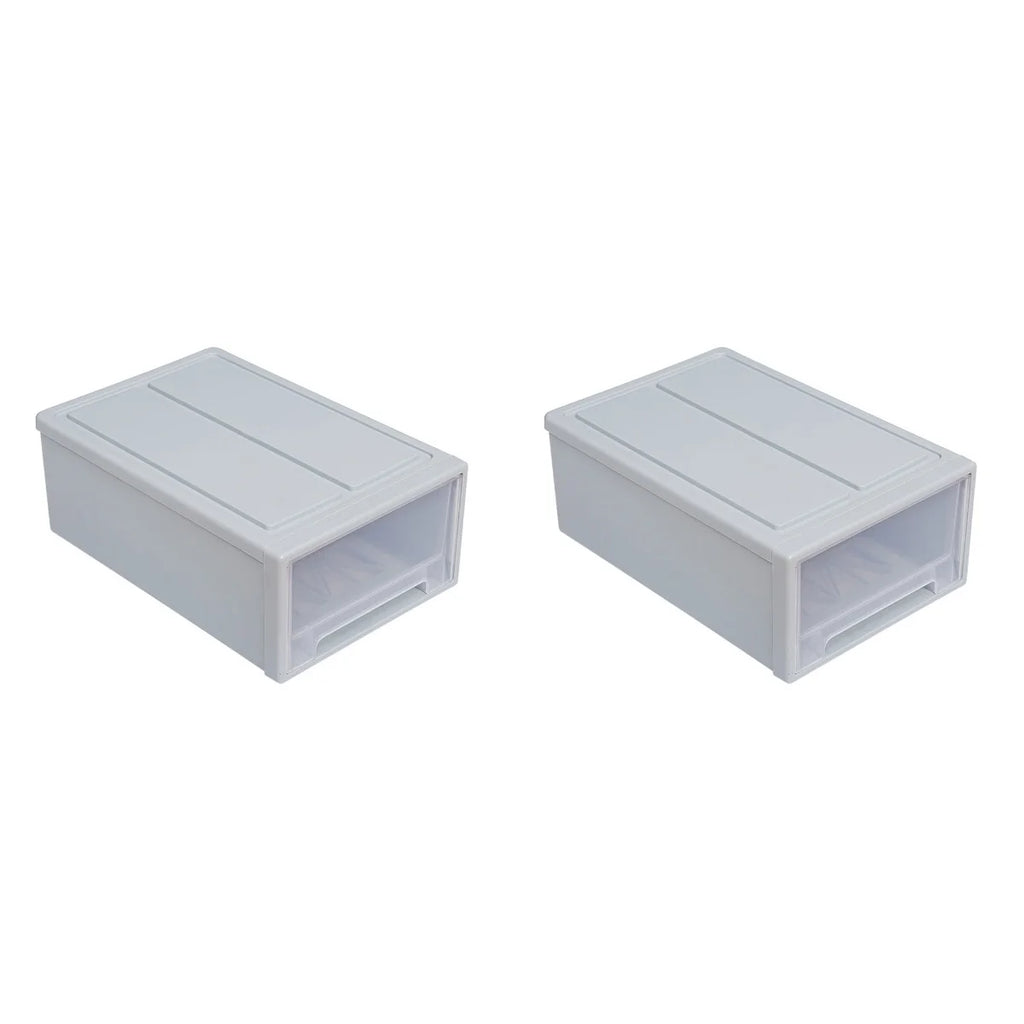 2pcs Drawer Clothes Storage Box- Out Drawer Container for Organizing Mens and Shoes Sandals Wedges Flats Heels and Accessories Blue – Practical Home Organization with a Practical Everyday Design