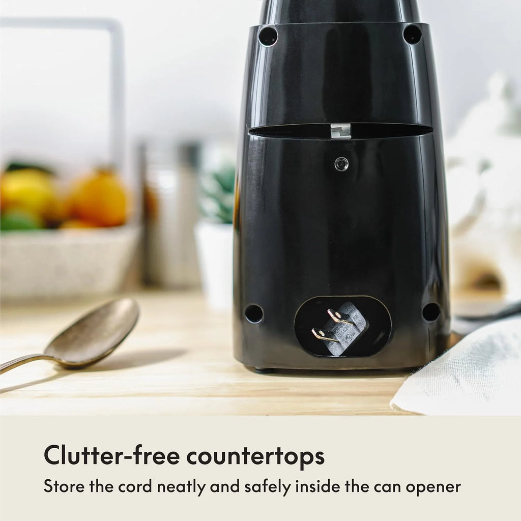 Electric Can Opener and Knife Sharpener Multifunctional Jar and Bottle Opener with Removable Cutting Lever and Cord Storage Stainless Steel Blade – Durable Stainless Steel Construction with a Practical Everyday Design