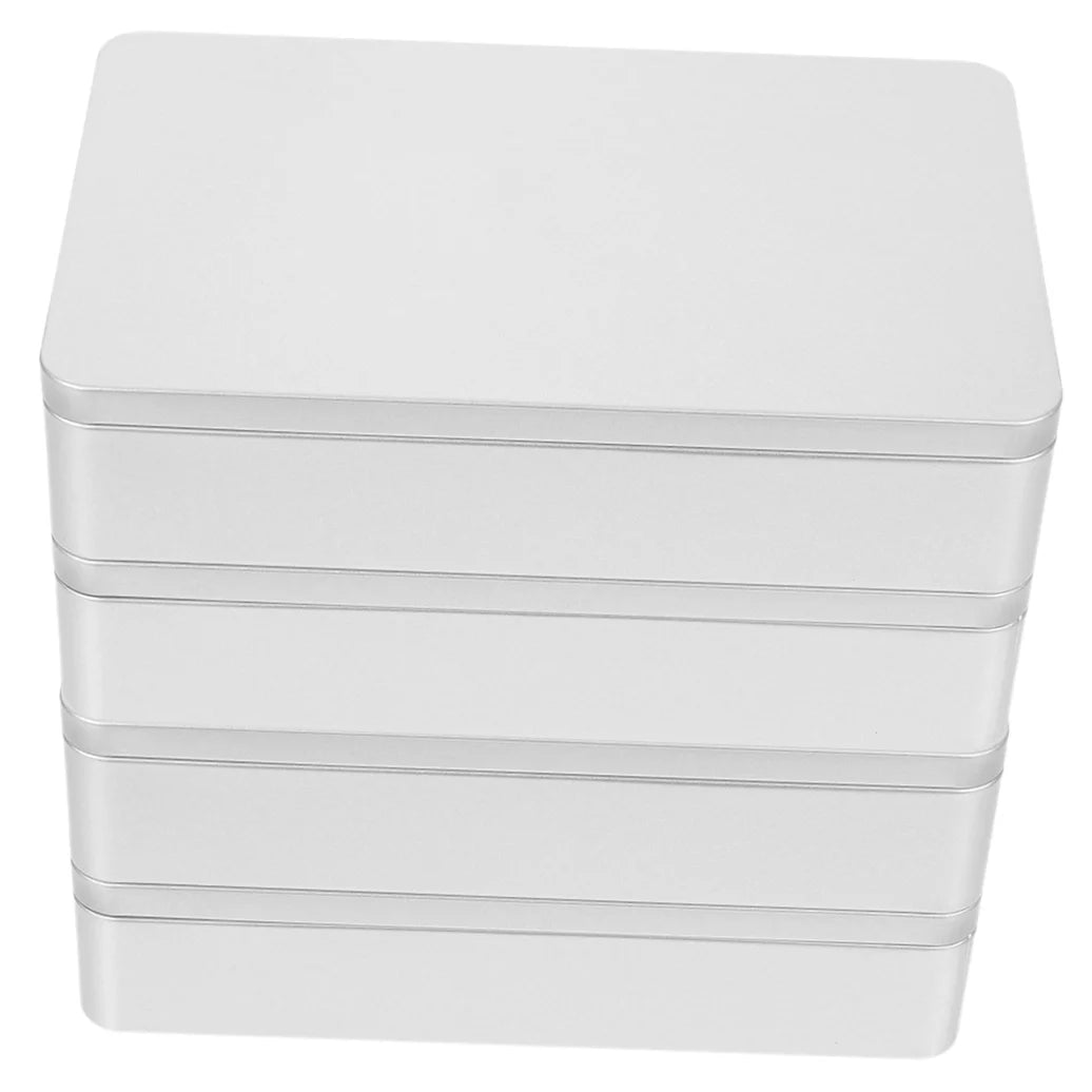 4 Pcs Collapsible Storage Bins Metal Tin Box Compact Lightweight Travel – Multiroom Organization Format with a Practical Everyday Design