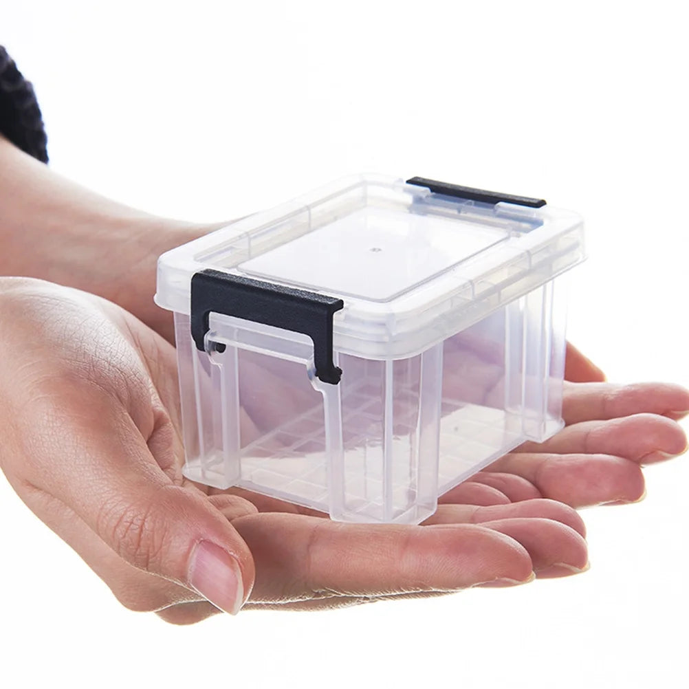 4Pcs Multi-functional Toy Storage Box Plastic Sundries Organizer with Lid Handles 8.5x6.5x5.0cm – Secure Lid Design with a Practical Everyday Design