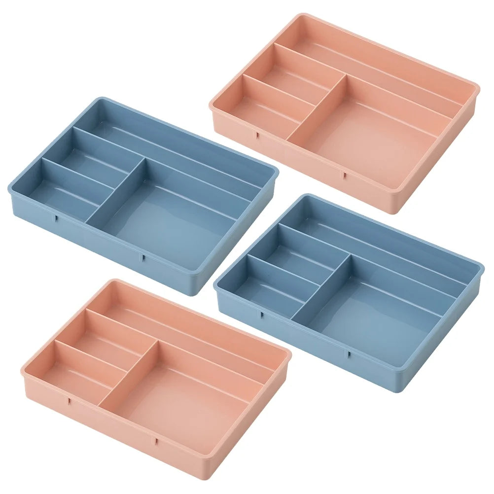 4 Pcs Office Storage Bins Drawers Four Grid Box Four-grid Compartment Case – Compartmented Organization with a Practical Everyday Design