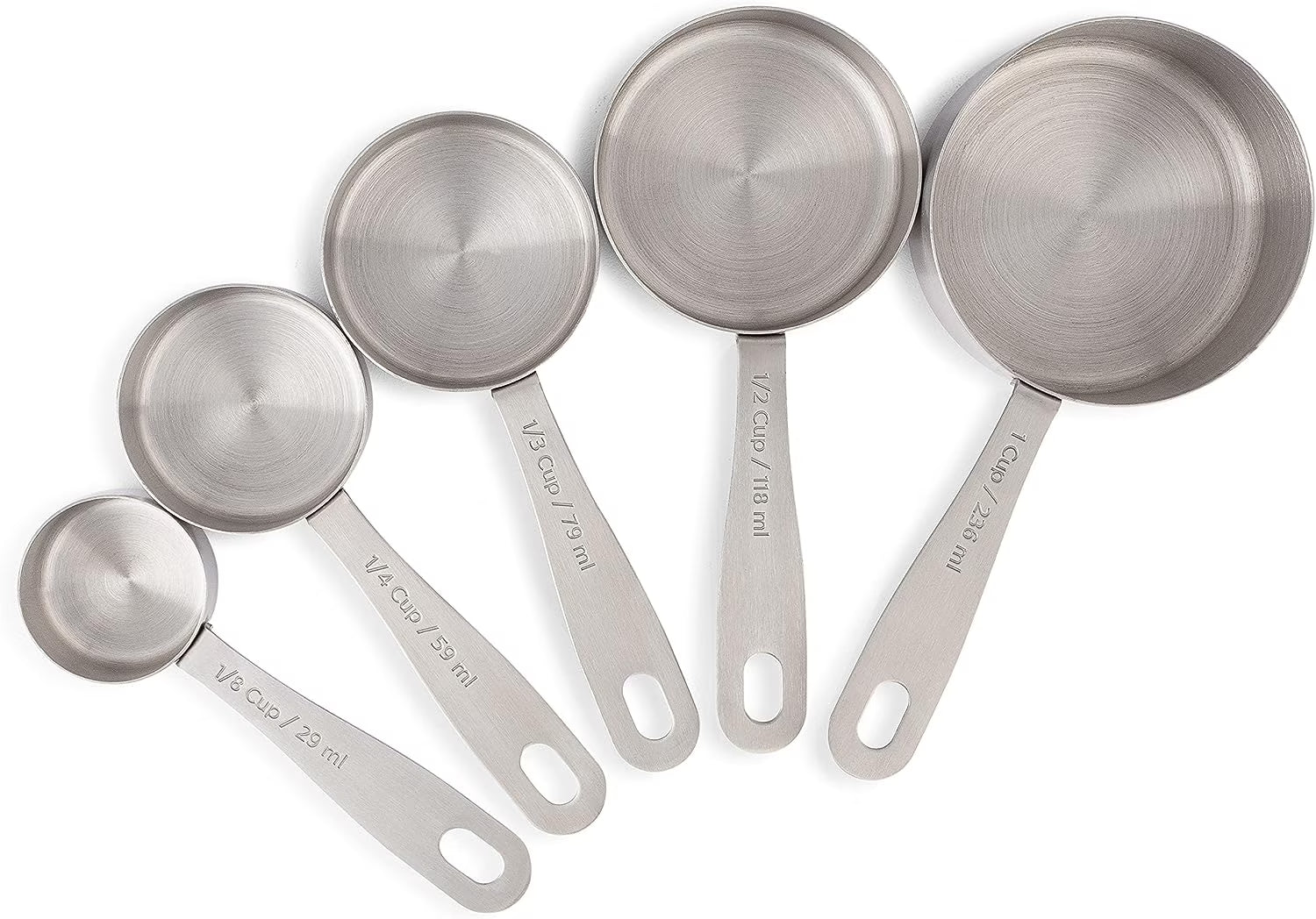 Stainless Steel Measuring Cups Heavy-Duty 5-Piece Set with Storage Ring – Kitchen Measuring Tools – Durable Stainless Steel Construction with a Practical Everyday Design