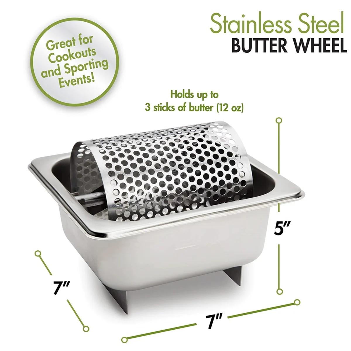 Stainless Steel Butter Wheel - Melted Dispenser for Even Spreading Essential Kitchen Gadget American Burgers – Durable Stainless Steel Construction with a Practical Everyday Design