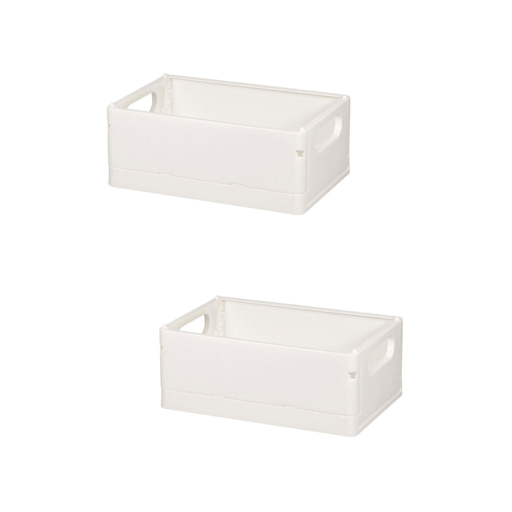 2pcs Household Storage Box Storage Organizer Box Foldable Box Plastic Desktop Makeup Storage Case – Foldable Space-Saving Design with a Practical Everyday Design