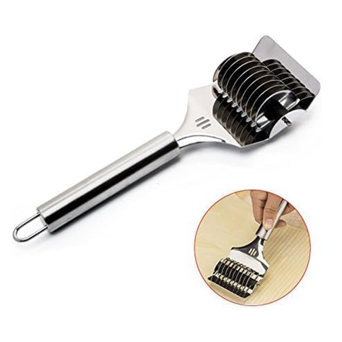 High Grade Stainless Steel Noodle Lattice Roller Dough Cutter for Kitchen Cooking Tools – Durable Stainless Steel Construction with a Practical Everyday Design