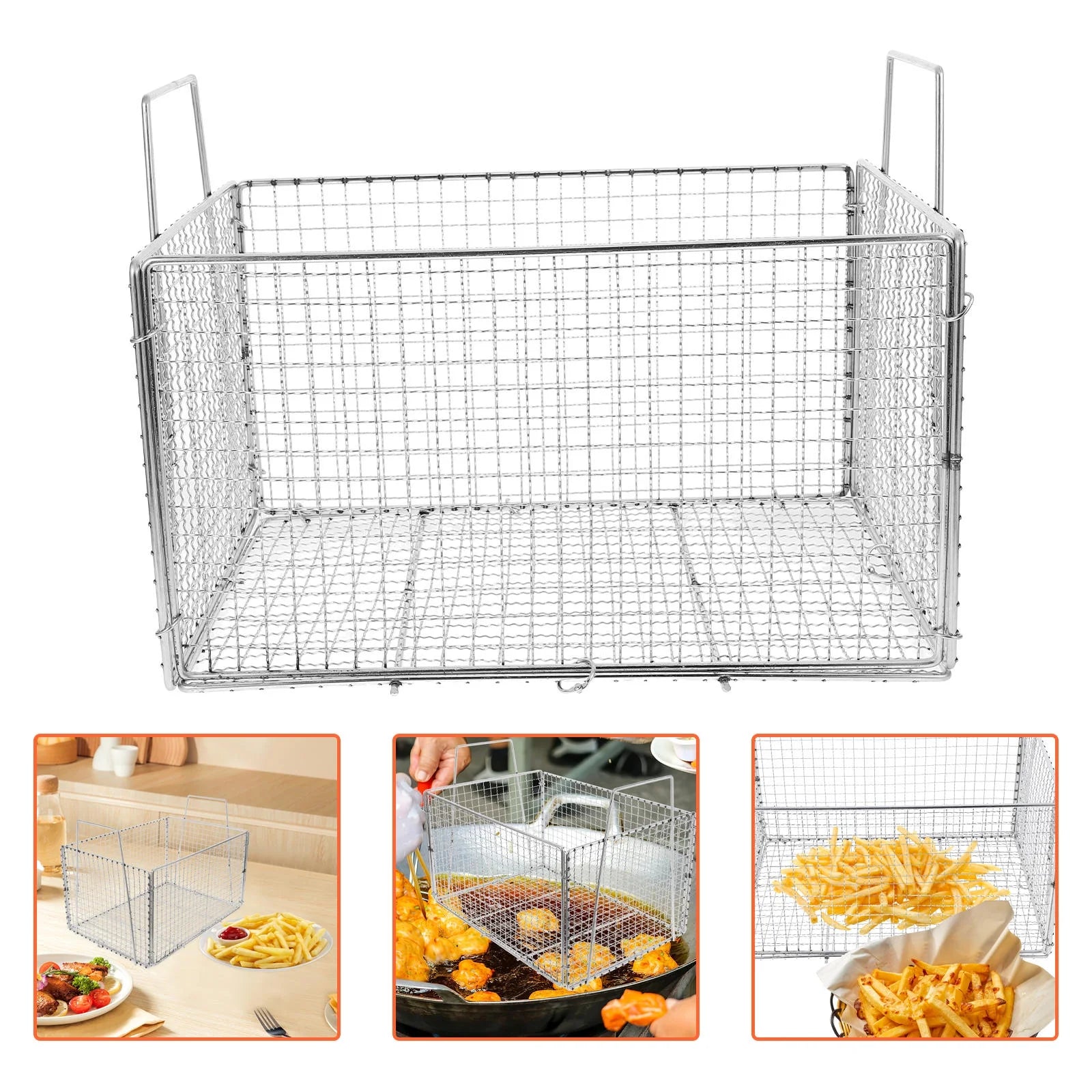unbranded Foldable Stainless Steel Drainer for Cooking Kitchen Tool 1Set – Foldable Space-Saving Design with a Practical Everyday Design