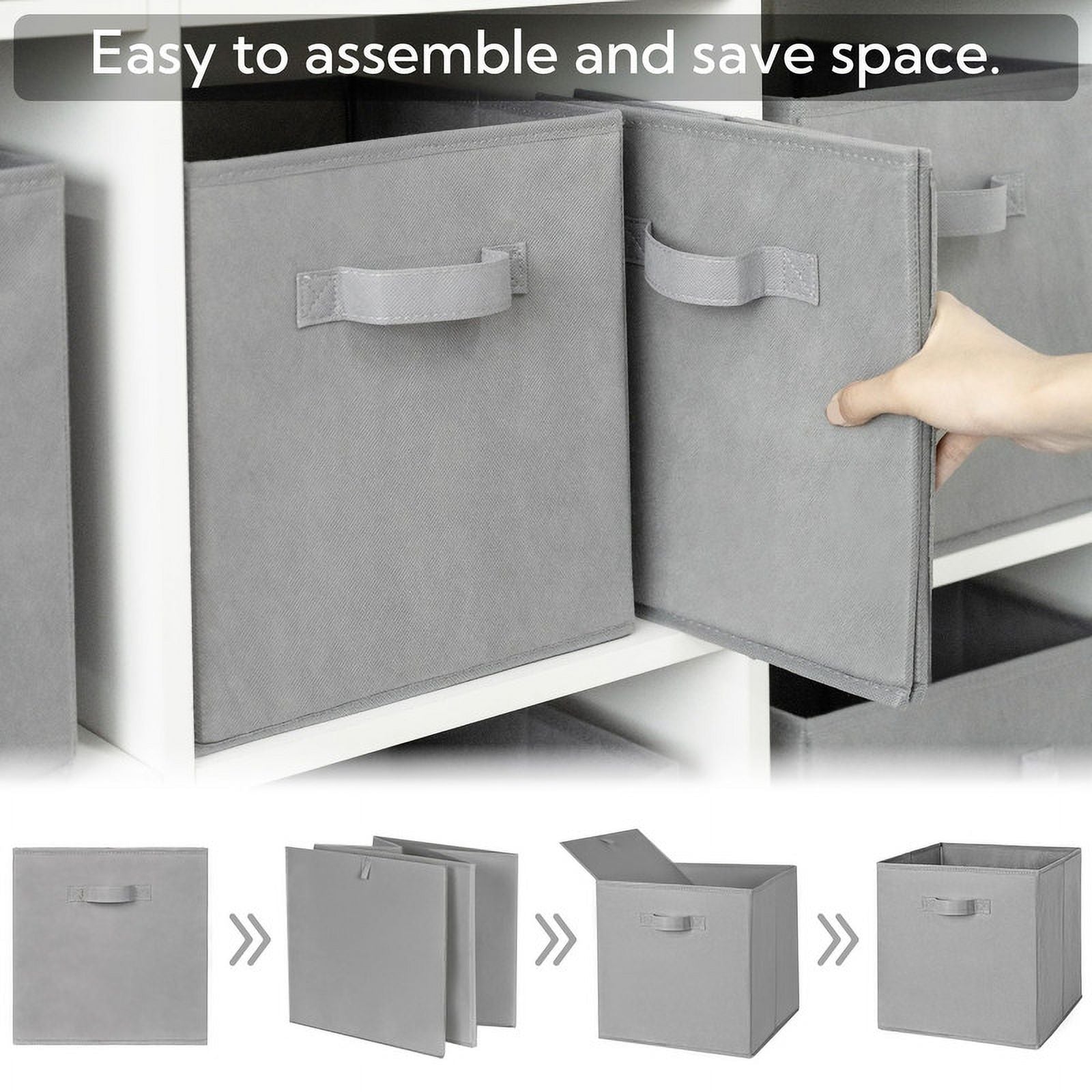 11 Inch Foldable Fabric Baskets for Organizing,6 Pack Grey Cloth Storage Bins with Handle for Home Bedroom – Everyday Household Format with a Practical Everyday Design