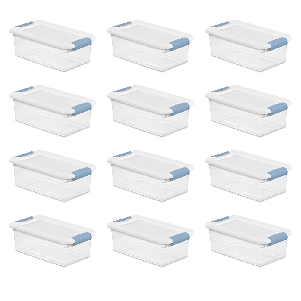 12-Pack Latching Box Stackable Storage Bins with Lids Clear Plastic 6 Quart – Stackable Organization with a Practical Everyday Design