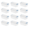 12-Pack Latching Box Stackable Storage Bins with Lids Clear Plastic 6 Quart – Stackable Organization with a Practical Everyday Design