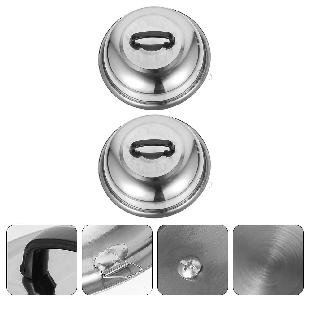 unbranded 2Pcs Stainless Steel Pot Covers 28.5cm Pot Lids Kitchen Accessories (Silver) – Durable Stainless Steel Construction with a Practical Everyday Design