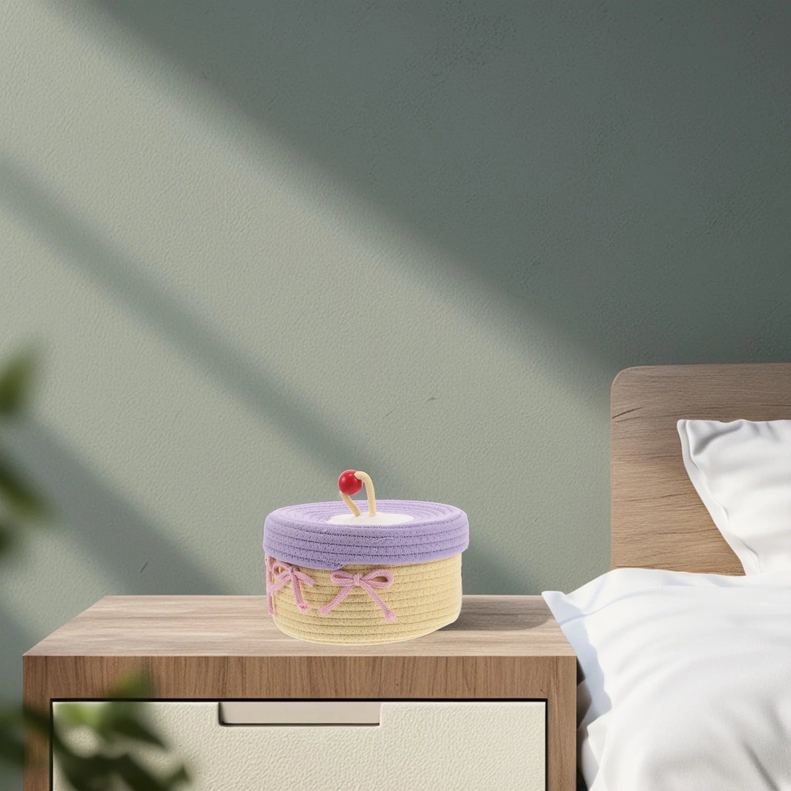 Woven Cotton Rope Basket With Lid Jewelry Storage Box Cute Basket Cotton Rope Basket Storage Woven Basket Woven Rope Basket Bathroom Basket Organizer – Secure Lid Design with a Practical Everyday Design