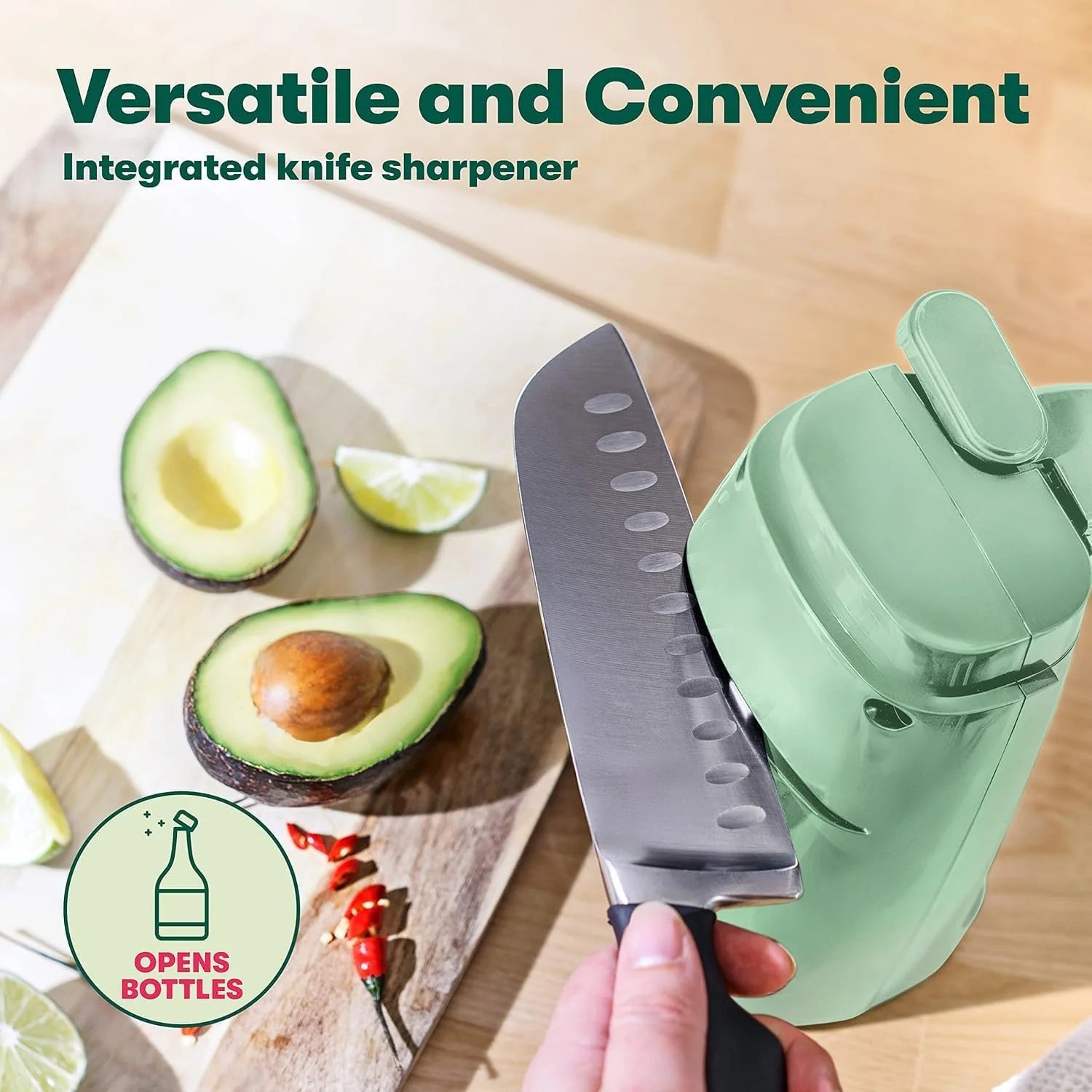 Electric Can Opener and Knife Sharpener Multifunctional Jar and Bottle Opener with Removable Cutting Lever and Cord Storage Stainless Steel Blade, – Durable Stainless Steel Construction with a Practical Everyday Design – Catalog Item 123