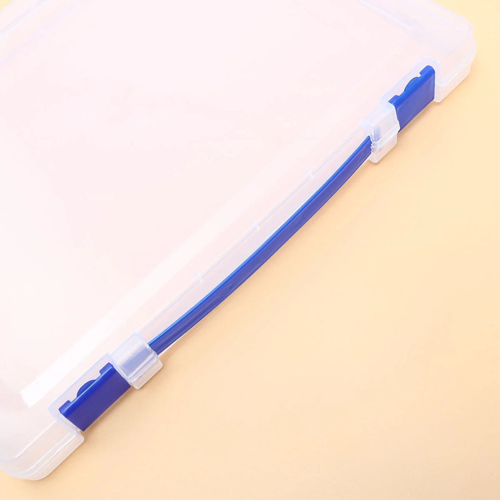 Transparent Storage Box Clear Plastic Document Paper Filling File Case Portable Ducoment Storage Holder with Blue Buckle – Everyday Household Format with a Practical Everyday Design