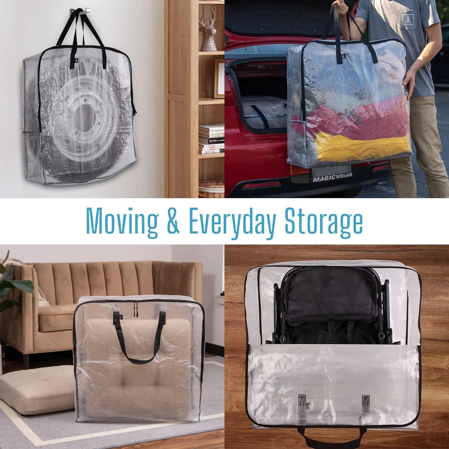 4 Pack Wreath Storage Bag Summer Christmas Decoration Garland Container 30 Inch Clear Door Wreath Organizers Moving Boxes Packing Supplies for College – Clear-View Organization with a Practical Everyday Design