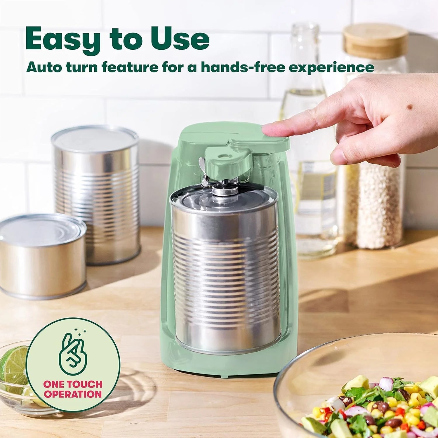 Electric Can Opener and Knife Sharpener Multifunctional Jar and Bottle Opener with Removable Cutting Lever and Cord Storage Stainless Steel Blade, – Durable Stainless Steel Construction with a Practical Everyday Design – Catalog Item 123