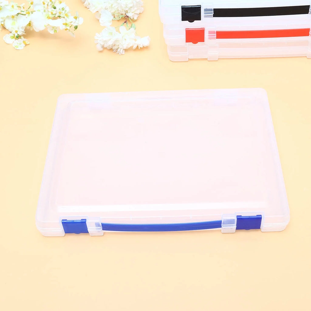 Transparent Storage Box Clear Plastic Document Paper Filling File Case Portable Ducoment Storage Holder with Blue Buckle – Everyday Household Format with a Practical Everyday Design