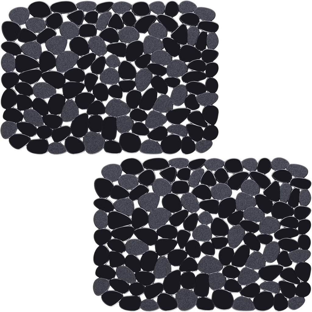 Bligli Pebble Sink Mat 2-Pack - PVC Kitchen Protector for Stainless Steel/Ceramic Dish Drying Mat for Dishes 15.7" x 11.8" Black – Durable Stainless Steel Construction with a Practical Everyday Design