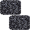 Bligli Pebble Sink Mat 2-Pack - PVC Kitchen Protector for Stainless Steel/Ceramic Dish Drying Mat for Dishes 15.7" x 11.8" Black – Durable Stainless Steel Construction with a Practical Everyday Design