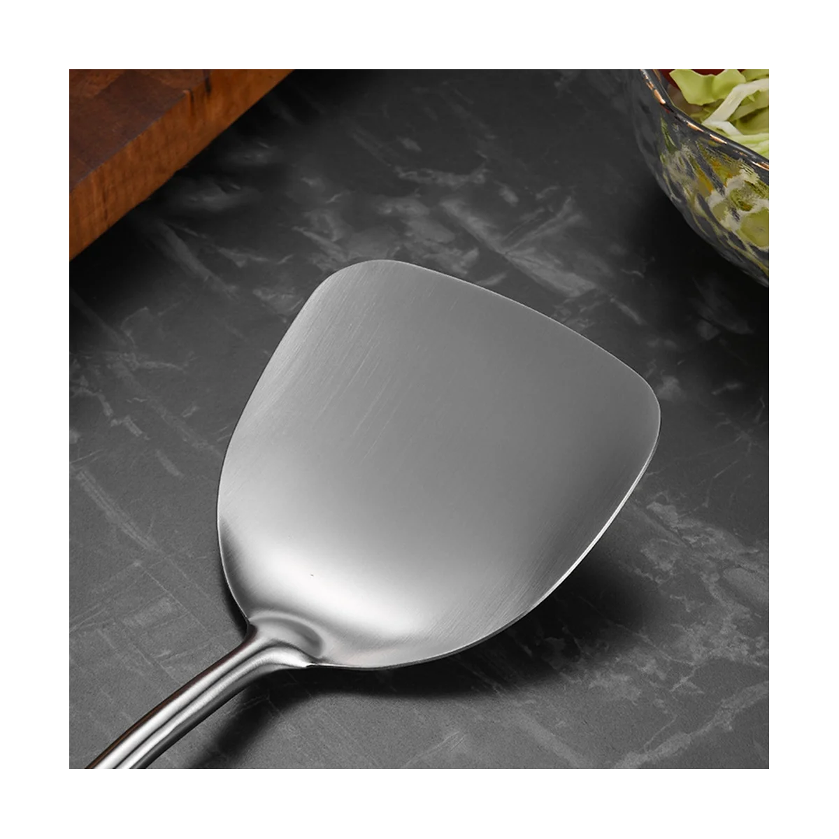 Stainless Steel for Carbon Steel Stainless Steel Wok Metal Wok Tools Set Wooden Handle Soup Ladle – Convenient Carry Handles with a Practical Everyday Design