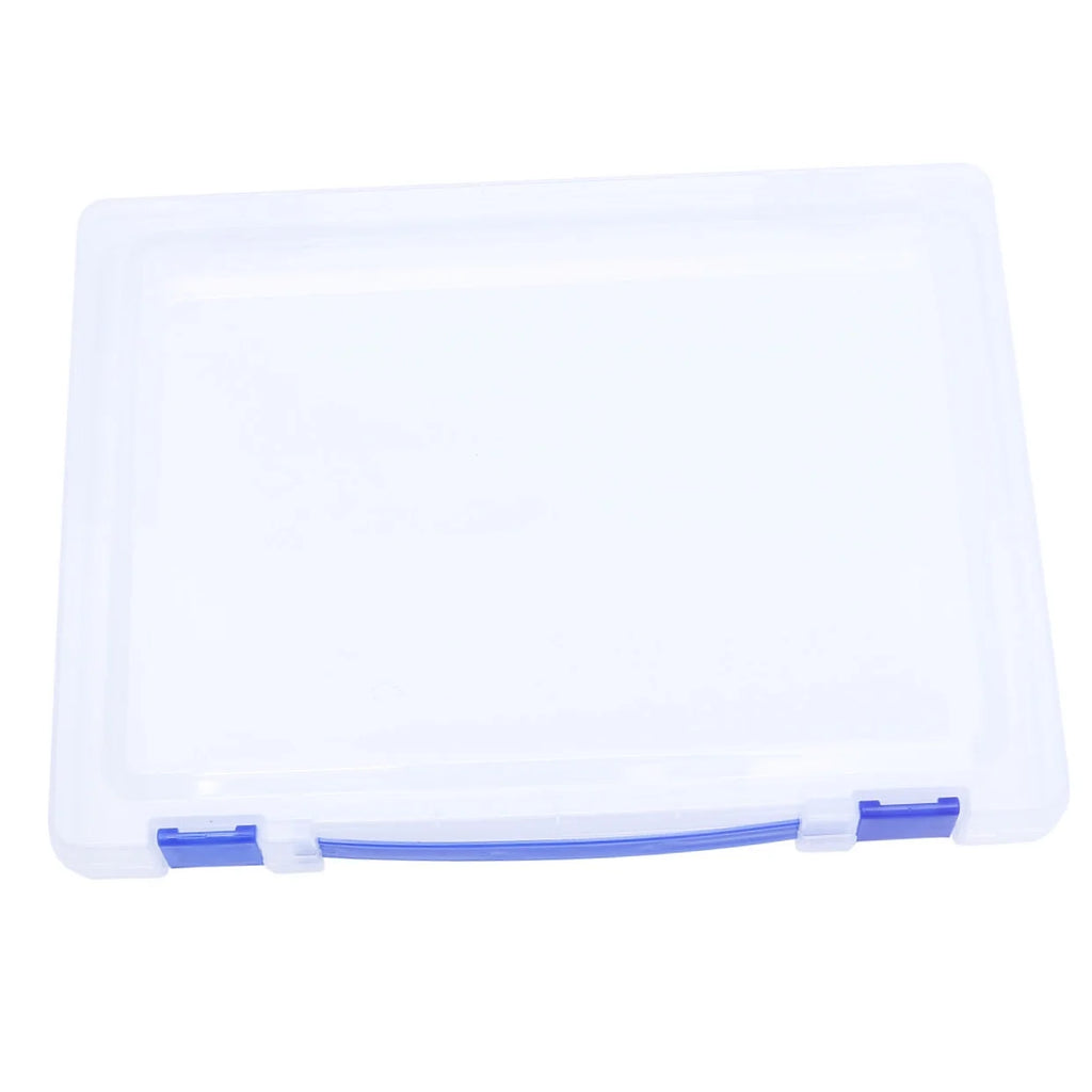 Transparent Storage Box Clear Plastic Document Paper Filling File Case Portable Ducoment Storage Holder with Blue Buckle – Multiroom Organization Format with a Practical Everyday Design