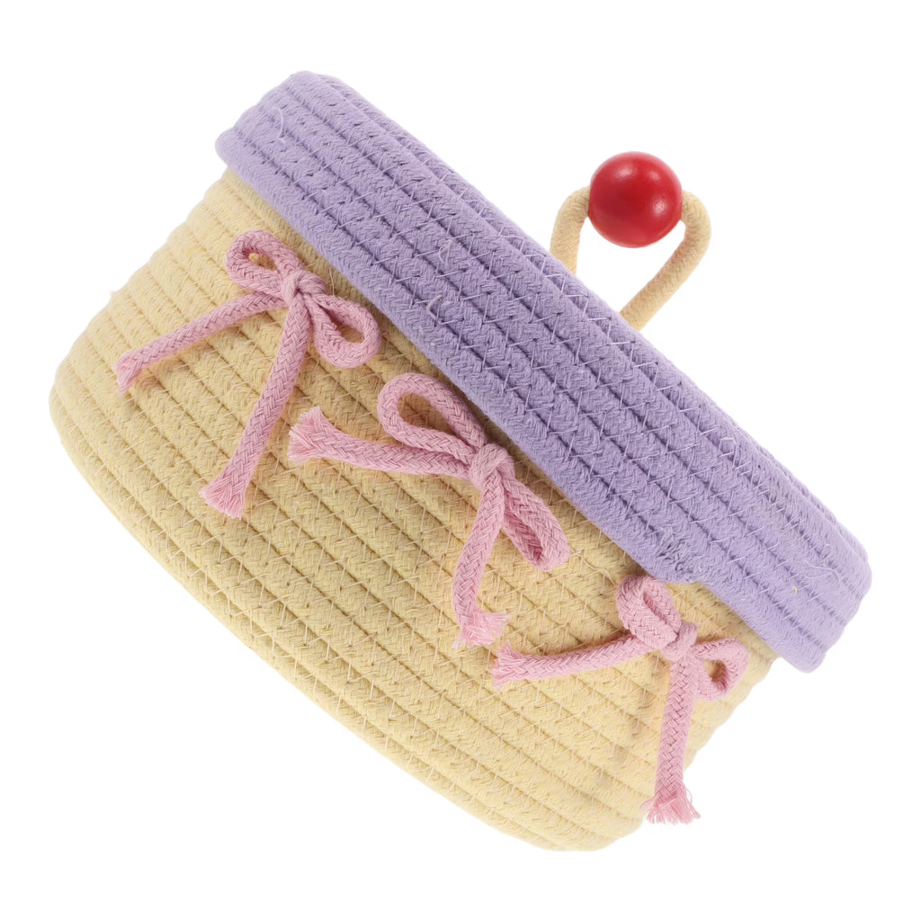 Woven Cotton Rope Basket With Lid Jewelry Storage Box Cute Basket Cotton Rope Basket Storage Woven Basket Woven Rope Basket Bathroom Basket Organizer – Secure Lid Design with a Practical Everyday Design